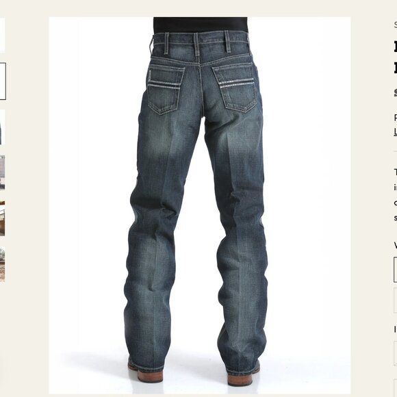 Cinch White Label Jeans Rigid Dark Stone Wash Relaxed Fit Straight Leg 33x30 - Picture 2 of 10